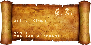 Gilicz Kleon névjegykártya